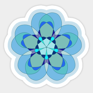 Geometric Blue Snowflake Sticker